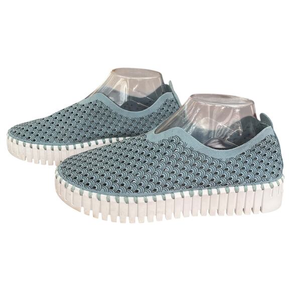 Isle Jacobsen Shoes - Isle Jacobsen Hornbak Tulip Perforated Slip On Shoes Dusty Blue US 9.5/ EU 40